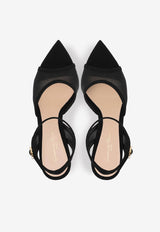 Gianvito Rossi Dorotea 105 Sandals G32611 15RIC COZNENE ORGANZA BLACK BLACK