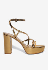 Gianvito Rossi 70 Metallic Leather Platform Sandals G32624 70RIC METMEKO METAL MEKONG