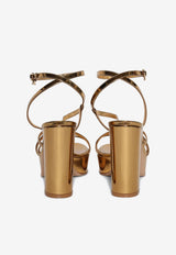 Gianvito Rossi 70 Metallic Leather Platform Sandals G32624 70RIC METMEKO METAL MEKONG