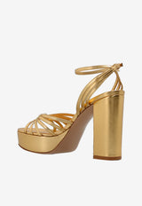 Gianvito Rossi Rita 120 Metallic Leather Platform Sandals Gold G32632 70RIC NPSMEKO GOLD