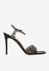 Gianvito Rossi Cher 100 Plexi Sandals Black G32764 95RIC GNUFUNE NUIT FUME+BLACK