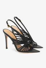 Gianvito Rossi Muse 105 Slingback Sandals in Nappa Leather Black G32784.15RIC.NAPNERO NAPPA BLACK