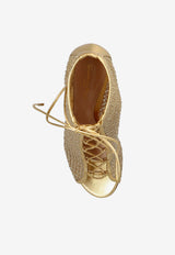 Gianvito Rossi Opera 105 Open-Toe Ankle Boots in Metallic Leather Gold G50643 15RIC NITMEKM GOLD