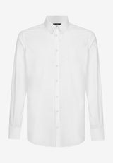 Dolce & Gabbana Long-Sleeved Poplin Shirt White G5EJ0T GG826 W0800