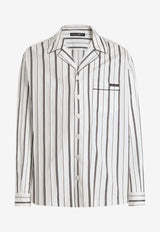 Dolce & Gabbana Striped Long-Sleeved Shirt White G5IF1T FR51G S8051