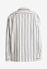 Dolce & Gabbana Striped Long-Sleeved Shirt White G5IF1T FR51G S8051