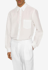 Dolce & Gabbana Linen Blend Long-Sleeved Shirt White G5IY3Z HUMG4 W0111