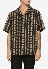 Dolce & Gabbana Coin-Print Poplin Shirt Brown G5LD1T FSFMU HN4PG