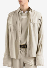 Dolce & Gabbana Oversized Poplin Shirt Beige G5MD3T GI281 S9000