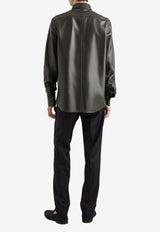 Dolce & Gabbana Long-Sleeved Leather Jacket Dark Green G5NP9L HULFY V0687