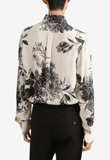 Dolce & Gabbana Flower Bouquet Print Jacquard Shirt Multicolor G5NP9T IS1Z0 HK5SP
