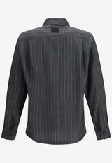 Dolce & Gabbana Striped Wool Shirt Gray G5NU8Z FR23B S8051