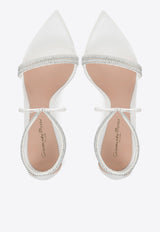 Gianvito Rossi Montecarlo 105 Crystal-Embellished Sandals G61408 15RIC RMPBIBB CAMOSCIO NAPPA WHITE WHI White