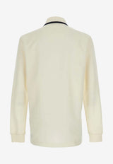 Dolce & Gabbana Long-Sleeved Piquet Polo T-shirt White G8SW0Z HU7WZ W3789