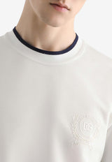 Dolce & Gabbana Embroidered Logo Technical Piqué T-shirt White G8SW4Z HU7WZ W3789