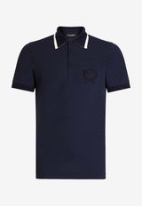 Dolce & Gabbana Embroidered Logo Technical Piqué Polo T-shirt Navy G8SW8Z HU7WZ B0665