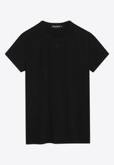 Dolce & Gabbana Logo Embroidered Slim T-shirt Black G8SX0ZG7PIY/R_DOLCE-N0000