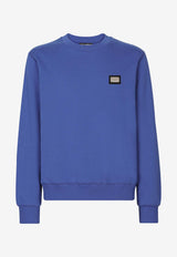 Dolce & Gabbana Logo Plaque Crewneck Sweatshirt Blue G9ABJT G7F2G BA232