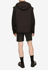 Dolce & Gabbana Logo Plaque Hooded Vest Black G9AOGT GG722 N0000