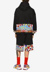Dolce & Gabbana Carretto Print Trim Hoodie G9AOUT G7J4D HH4KT Black