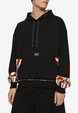 Dolce & Gabbana Carretto Print Trim Hoodie G9AOUT G7J4D HH4KT Black