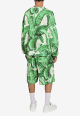 Dolce & Gabbana Banana Tree Print Crewneck Sweatshirt Green G9AQVT HI7X6 H2005