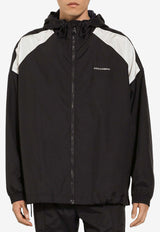 Dolce & Gabbana Logo Print Windbreaker Jacket Blue G9ARWT FUMO5 B0665