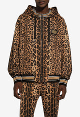 Dolce & Gabbana Leopard Print Hooded Sweatshirt Brown G9AYAT II7B4 HXNBM