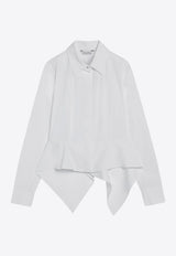 Max Mara Gamma Long-Sleeved Asymmetric Shirt White GAMMACO/R_MAXM-001