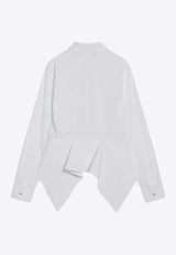 Max Mara Gamma Long-Sleeved Asymmetric Shirt White GAMMACO/R_MAXM-001