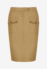 Tom Ford Pencil Midi Skirt GC5768-FAX1402 FG510 Brown