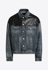 Prada Denim and Leather Jacket Blue GEB257AA11638/R_PRADA-F0008