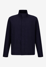 Herno Long-Sleeved Wool-Blend Shirt Gray GI000651U_BLUE MULTI