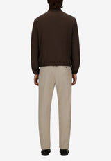Herno Zip-Up Suede Jacket Dark Brown GI000657U_DARK BROWN