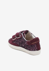 Golden Goose DB Kids Babies Old School Glittered Sneakers Burgundy GJF00111NF008033/S_GOLDE-40151
