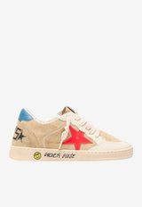 Golden Goose DB Kids Girls Ball Star Suede Sneakers Multicolor GJF00439.F008050.15863_BEIGE MULT