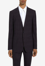 Dolce & Gabbana Single-Breasted Glen Plaid Suit Blue GK0EMT FQ2NJ S8101