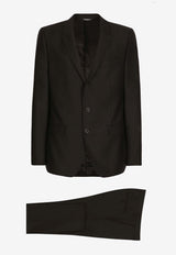 Dolce & Gabbana Single-Breasted Wool Blend Suit Black GK0RMT GG059 N0000