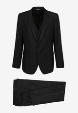 Dolce & Gabbana Single-Breasted Wool Blend Suit - Set of 3 Black GK2WMT FU2Z8 N0000