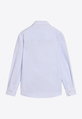 Golden Goose DB Kids Boys Striped Buttoned Shirt Light Blue GKP01397P001924/Q_GOLDE-10133