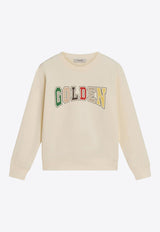 Golden Goose DB Kids Girls Logo Patch Sweatshirt Ivory GKP02214P001946/Q_GOLDE-11737