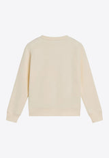 Golden Goose DB Kids Girls Logo Patch Sweatshirt Ivory GKP02214P001946/Q_GOLDE-11737