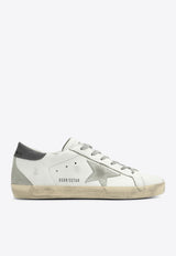 Golden Goose DB Super-Star Distressed Sneakers with Suede Star Patch White GMF00102F006113/R_GOLDE-11915