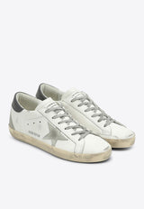 Golden Goose DB Super-Star Distressed Sneakers with Suede Star Patch White GMF00102F006113/R_GOLDE-11915