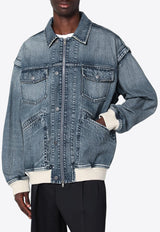 Golden Goose DB Oversized Zip-Up Denim Jacket Blue GMP02125P001853/Q_GOLDE-50100