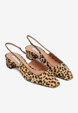Aquazzura Ginza 35 Leopard Print Slingback Pumps Beige GNZMIDL0LYN/R_AQUA-NAT