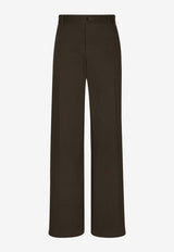 Dolce & Gabbana Wide-Leg Tailored Pants Brown GP01PT FU60L M3927