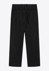 Dolce & Gabbana Striped Wool-Blend Pants Black GP166TFRMD4/R_DOLCE-S8051