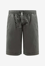 Dolce & Gabbana Bermuda Shorts with Grosgrain-Logo Khaki GP1F9T FU5YP N0755