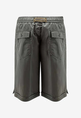 Dolce & Gabbana Bermuda Shorts with Grosgrain-Logo Khaki GP1F9T FU5YP N0755